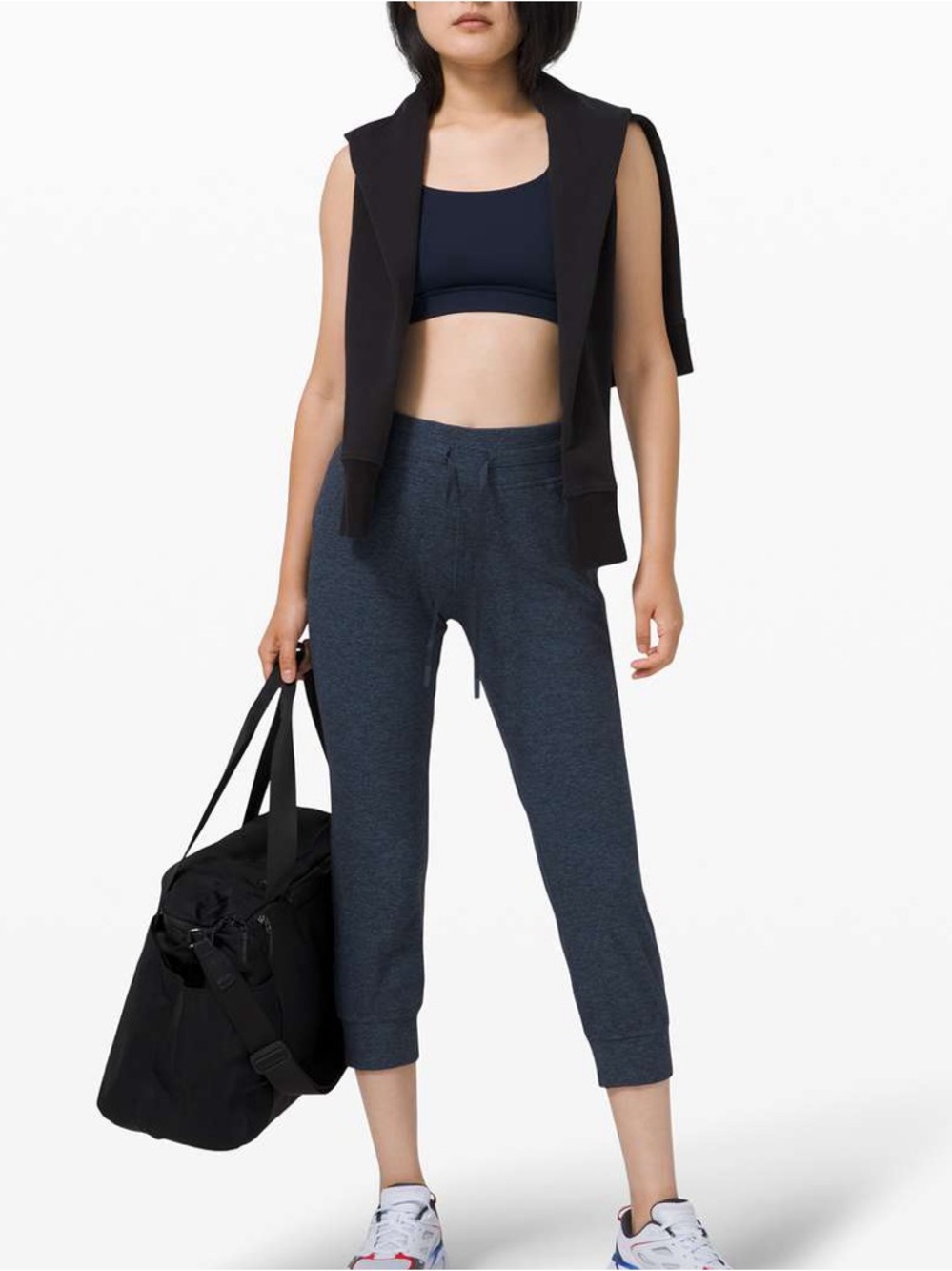 Lululemon Ready to Rulu Jogger Crop Pants Athleisure Heathered Blue / Black.  16